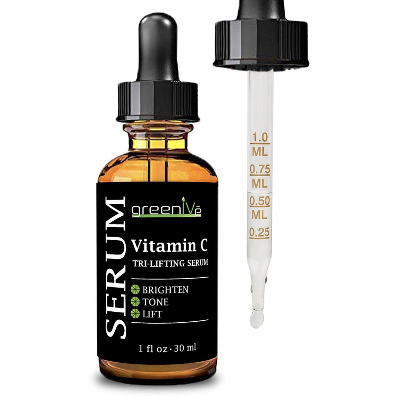 GreenIVe Vitamin C Serum Tri-Lifting Serum with Hyaluronic Acid, Vegetable Collagen & Leucidal - Image 1