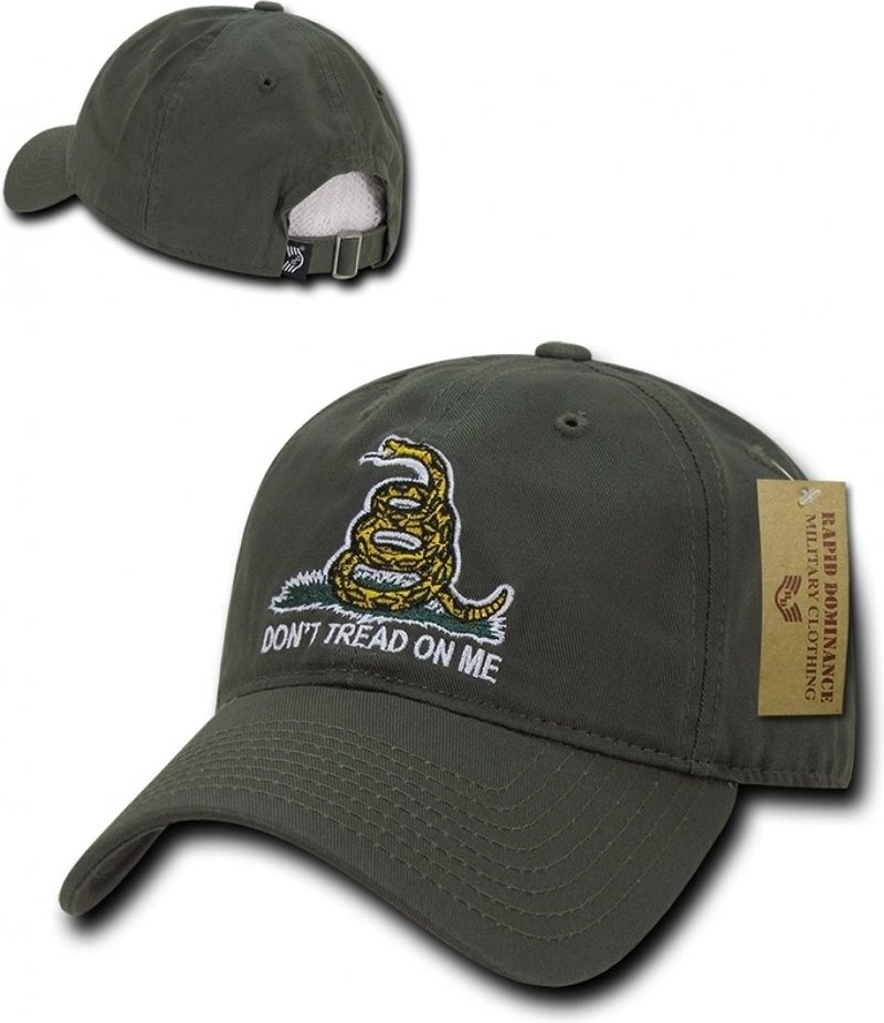 Rapid Dominance Rapiddominance Relaxed Graphic Cap, Gadsden Flag, Olive - Image 2