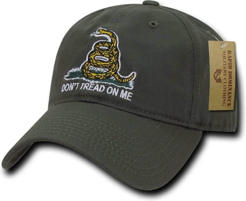 Rapid Dominance Rapiddominance Relaxed Graphic Cap, Gadsden Flag, Olive - Image 5