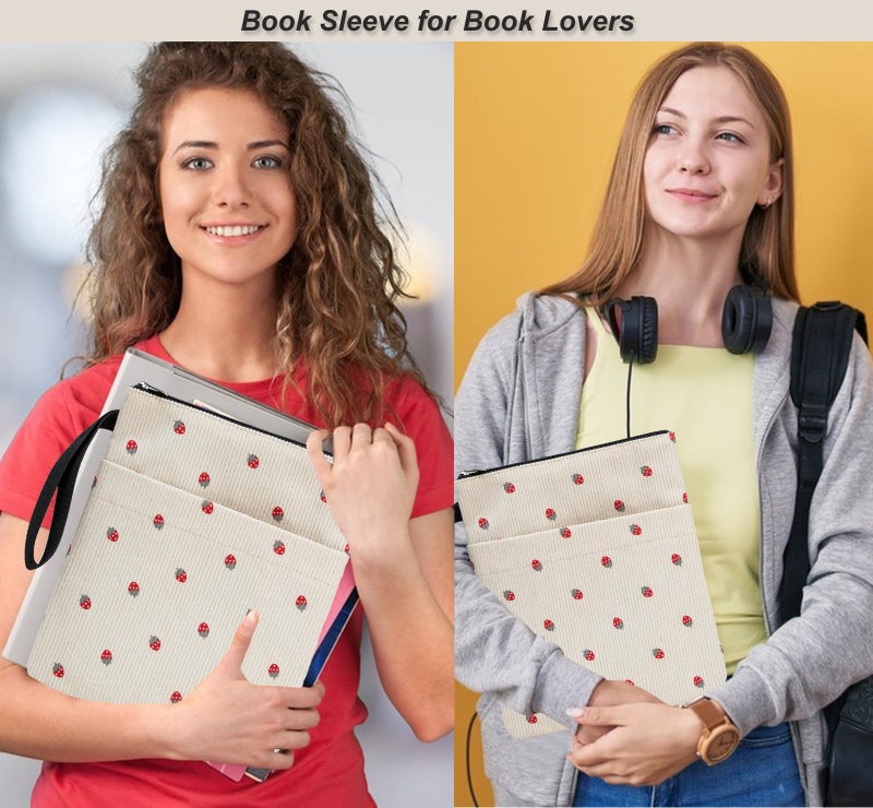 DSIUE Book Sleeve, Book Covers for Paperbacks with Zipper, Book Lover Gifts - Image 2