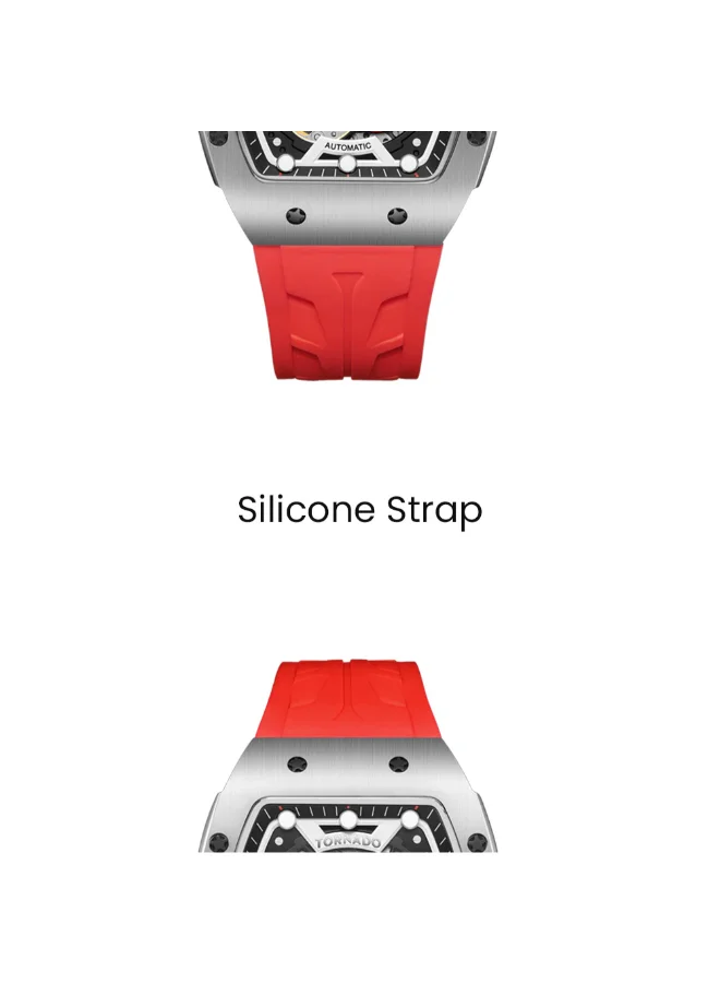 TORNADO Men's Silicone Automatic Watch T24302-SSRB - 38.5mmx49mm mm