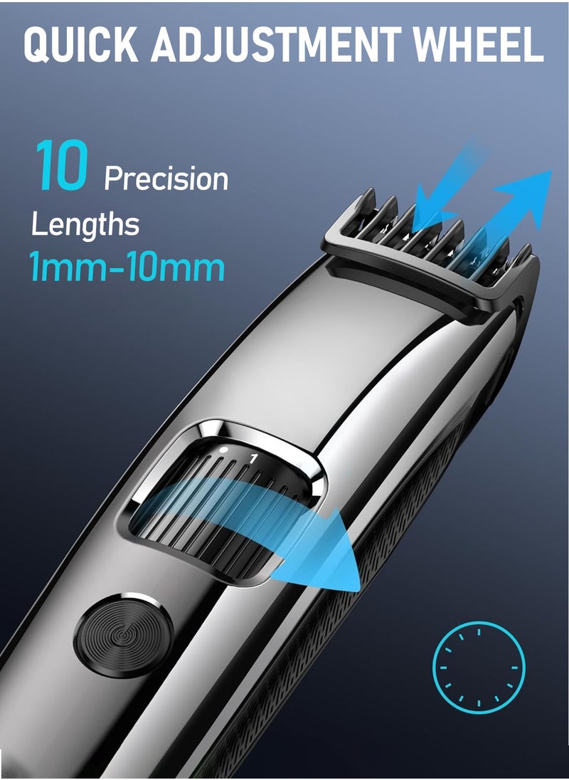 Men's Beard Trimmer, 10 Length Adjustable Blade Wheel, Stainless Steel T-Blade for Precision Facial Hair Trimming, Cordless Waterproof Wet/Dry Hair Clipper , Rechargeable - pzsku/Z91BE34BDFD3DD660E398Z/45/_/1740036679/c3e8bc26-ec91-4780-9d1a-dee225266eb9