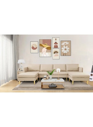 Swedish Wood and Linen L-Shape Sofa - Beige - pzsku/Z91BE3DE24173BC94F0B4Z/45/_/1730998327/fa4983dd-96d0-41d1-8e2b-b2e75c705189