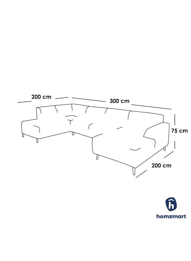 Homzmart Swedish Wood and Linen L-Shape Sofa - Beige  - Image 2