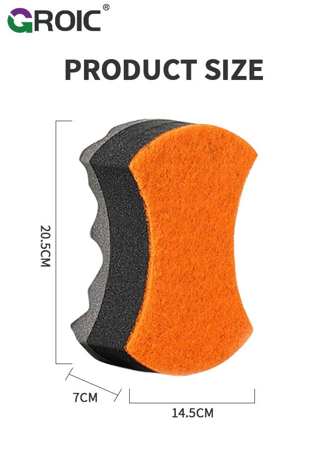 GROIC - 2-PCs Car Wash Sponges, Three-Layer Big Wave Car Wash Sponge, Car Cleaning Supplies High Foam Cleaning Washing Sponge Pad for Car Cleaning Scrubber Non-Scratch 20.5*14.5*7 CM - Image 1