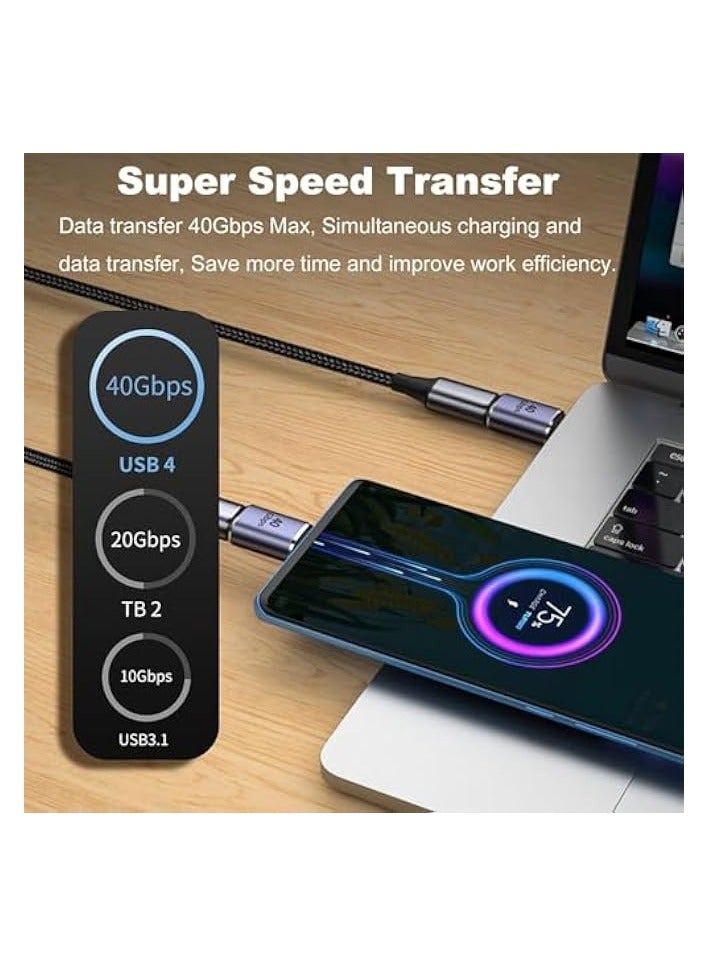 erorex 5 Pcs USB C Adapter, USB C Male to Female 90 Degree Connector, Up&Down, Middle Bend and Side Bend 90 Degree Right Angle for Laptop, Tablet, Phones, Game machine - Image 2