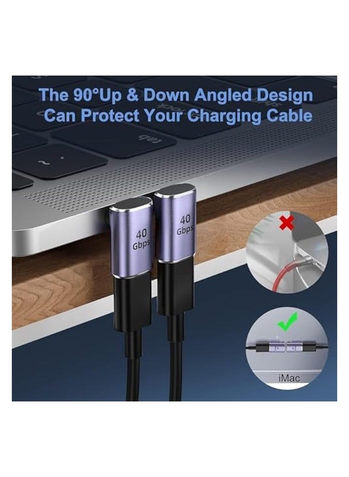 erorex 5 Pcs USB C Adapter, USB C Male to Female 90 Degree Connector, Up&Down, Middle Bend and Side Bend 90 Degree Right Angle for Laptop, Tablet, Phones, Game machine - Image 3