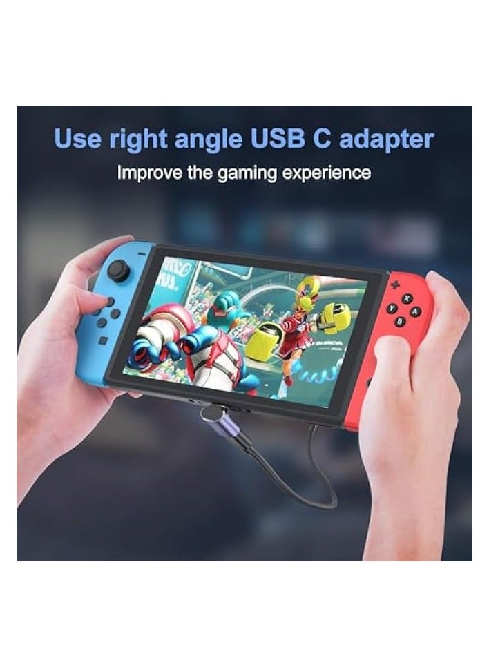 erorex 5 Pcs USB C Adapter, USB C Male to Female 90 Degree Connector, Up&Down, Middle Bend and Side Bend 90 Degree Right Angle for Laptop, Tablet, Phones, Game machine - Image 4