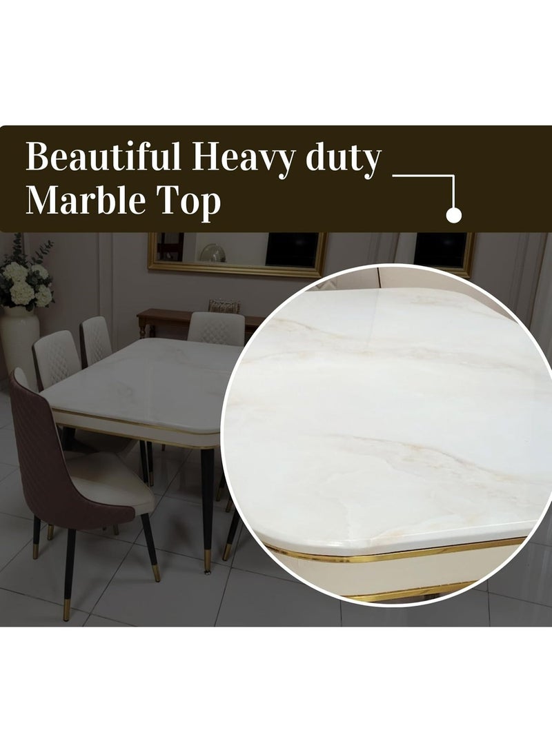 LHFHOMT HFHOMT-7 Pieces Dining Sets, Table and Chairs Set for 6 Person, Sturdy Kitchen Dining Room Set, Suitable Table Furniture for Home - Image 5