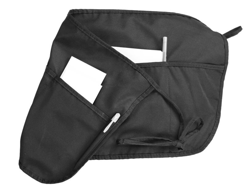 Mato & Hash Double sided 3 Pocket Waist Apron with Pen Holder | Waterproof Apron for Severs, Bartenders, Cooking, Crafts 6PK Black - Image 5