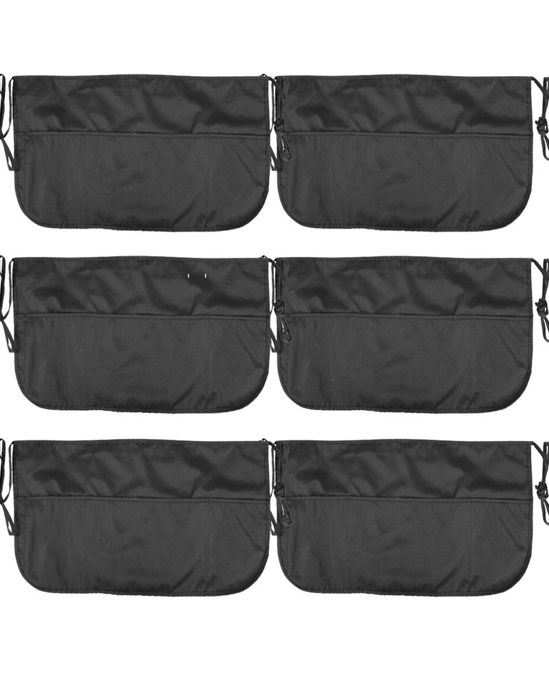 Mato & Hash Double sided 3 Pocket Waist Apron with Pen Holder | Waterproof Apron for Severs, Bartenders, Cooking, Crafts 6PK Black - Image 1