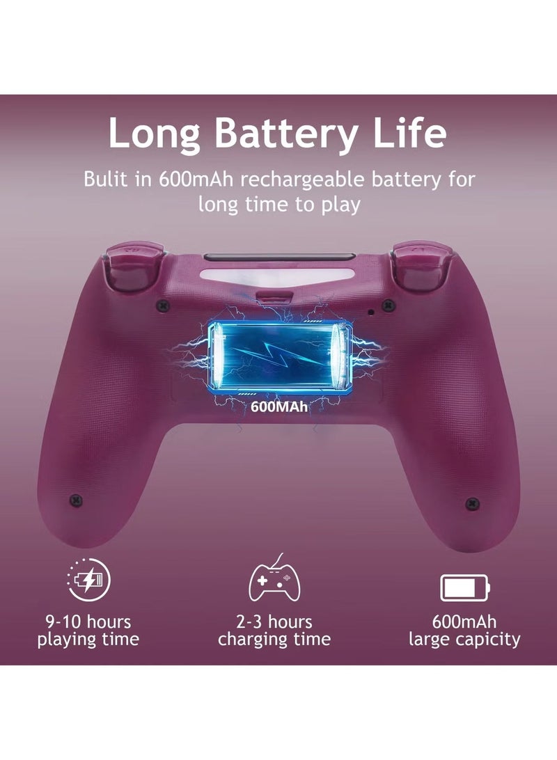 Wireless Controller for Computer Games with Dual Vibration, DualShock Wireless Controller for PS4, Clickable Touchpad and Anti-Slip, Berry Blue - Image 5