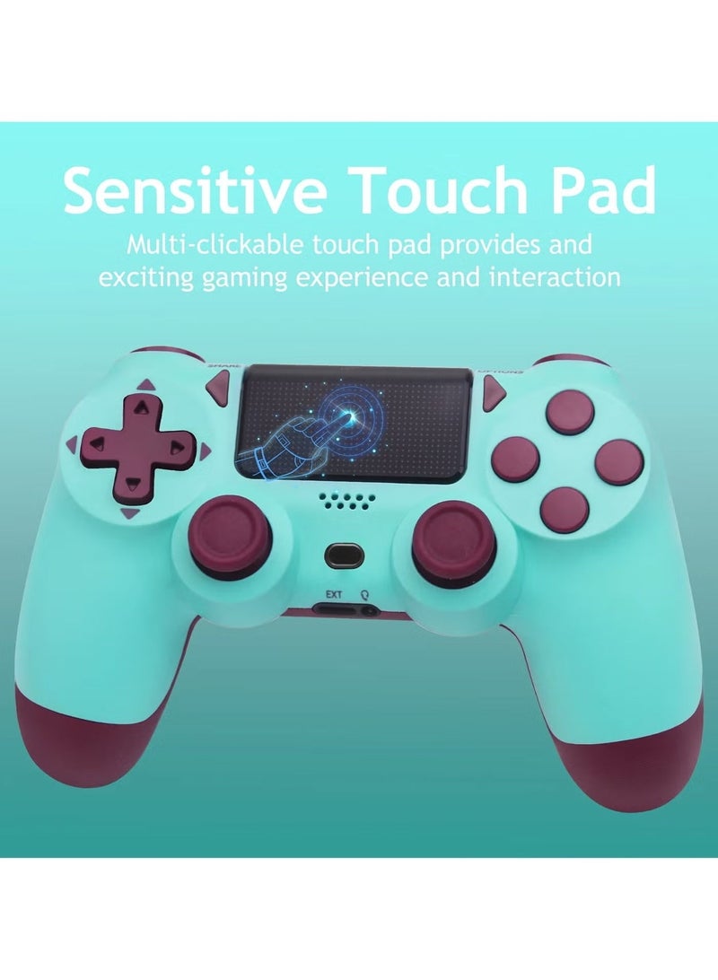 Wireless Controller for Computer Games with Dual Vibration, DualShock Wireless Controller for PS4, Clickable Touchpad and Anti-Slip, Berry Blue - Image 4