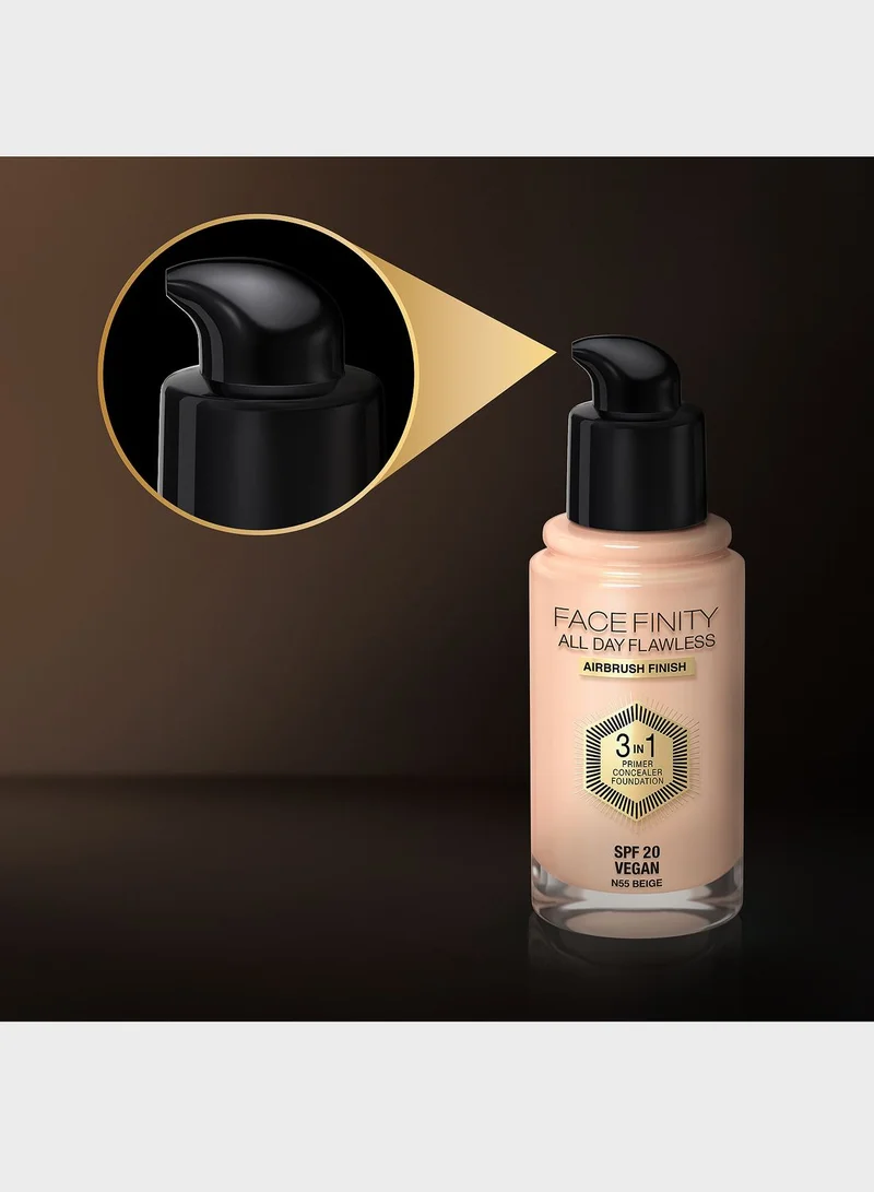 Max Factor Max Factor Facefinity All Day Flawless 3 in 1 Foundation – 55 – Beige, 30ml