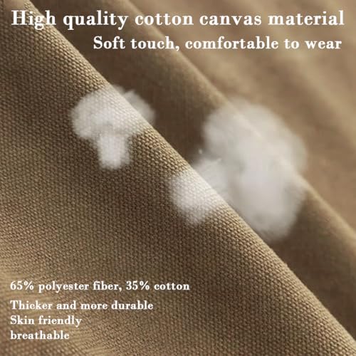 HASTHIP® Working Apron Baristas Apron Canvas Tie-Back Kitchen Apron with Front Pockets, Metal Hardware Eyelets, Multi-use Work Apron for Woodwork, Workshop, Coffee Shop - Image 5