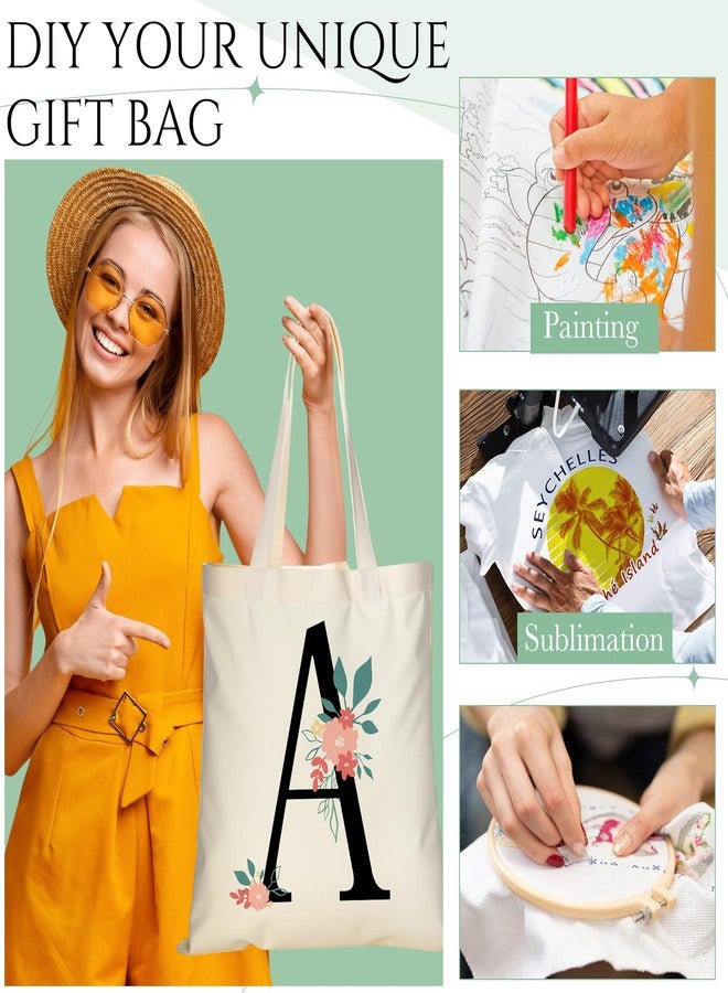 Locmeo 24 Pack Canvas Tote Bags Bulk 14'' x 15'' Sublimation Blank Cotton Cloth Bags Reusable Lightweight Grocery Shopping Tote for Women DIY Crafts Party Gift Activity - Image 5