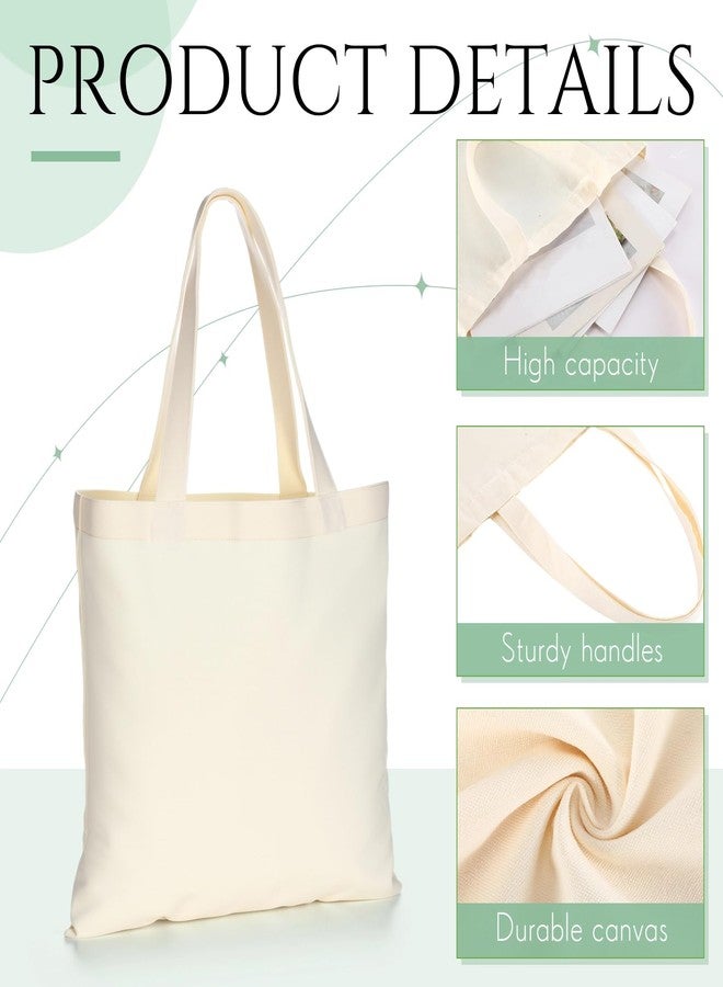 Locmeo 24 Pack Canvas Tote Bags Bulk 14'' x 15'' Sublimation Blank Cotton Cloth Bags Reusable Lightweight Grocery Shopping Tote for Women DIY Crafts Party Gift Activity - Image 3