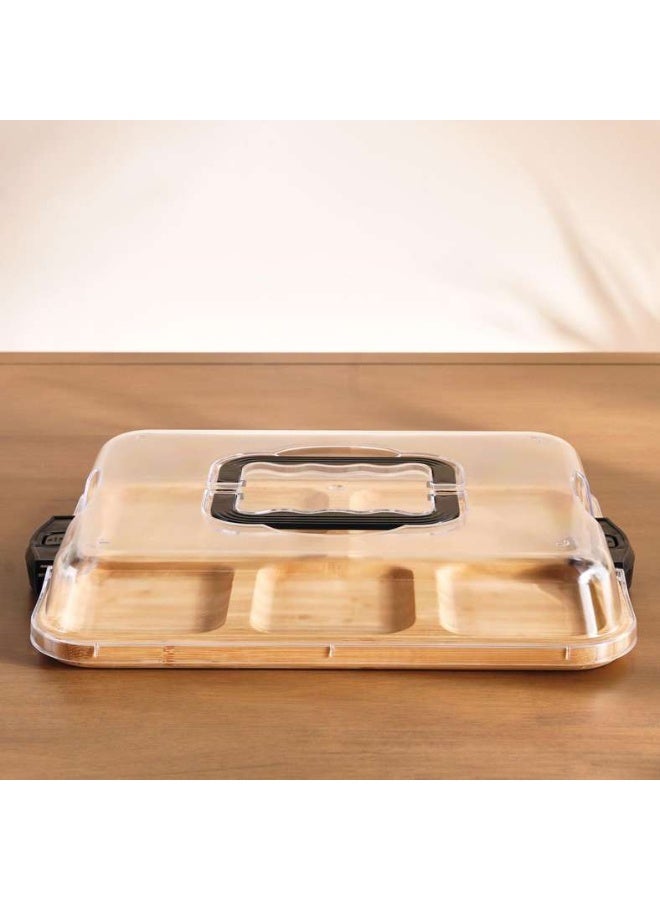 Pan Home لوح تقديم جبن طبيعي مع غطاء - Image 5