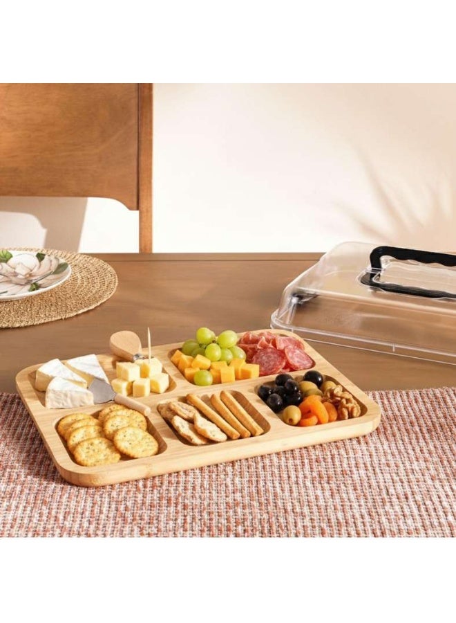 Pan Home لوح تقديم جبن طبيعي مع غطاء - Image 2