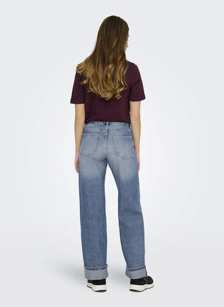 Only Casual Mid Waist Wide Leg Jeans