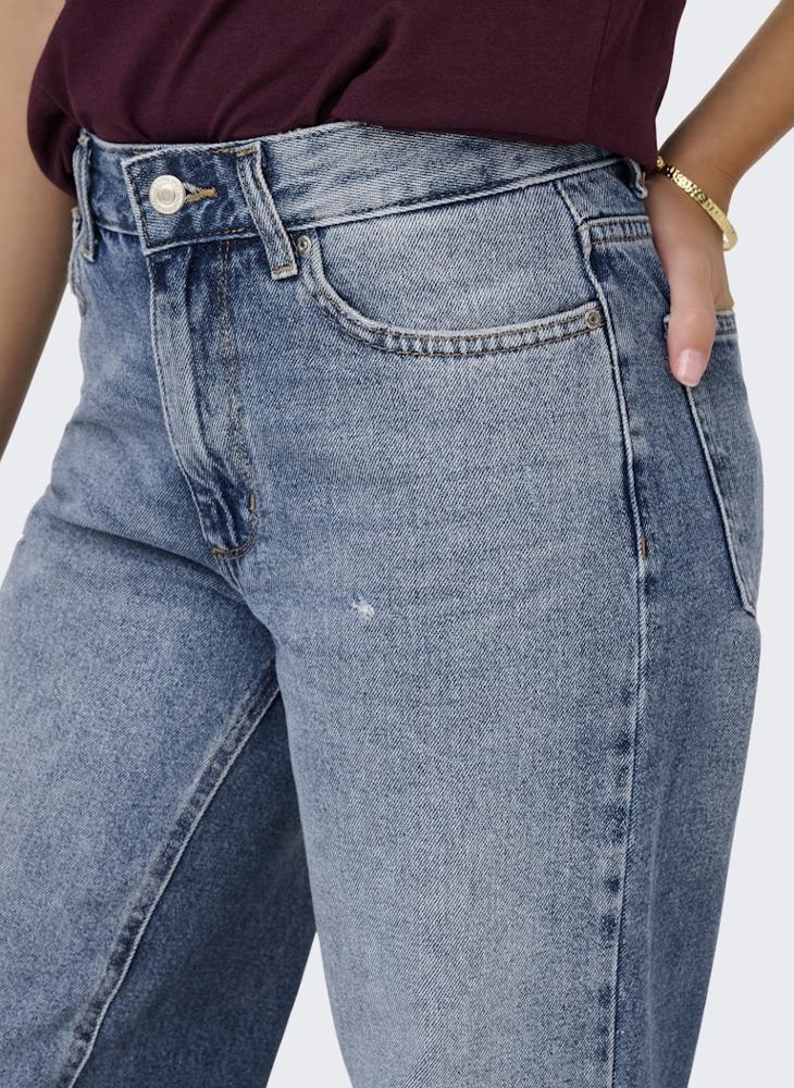 ONLY Casual Mid Waist Wide Leg Jeans "30 - Image 3