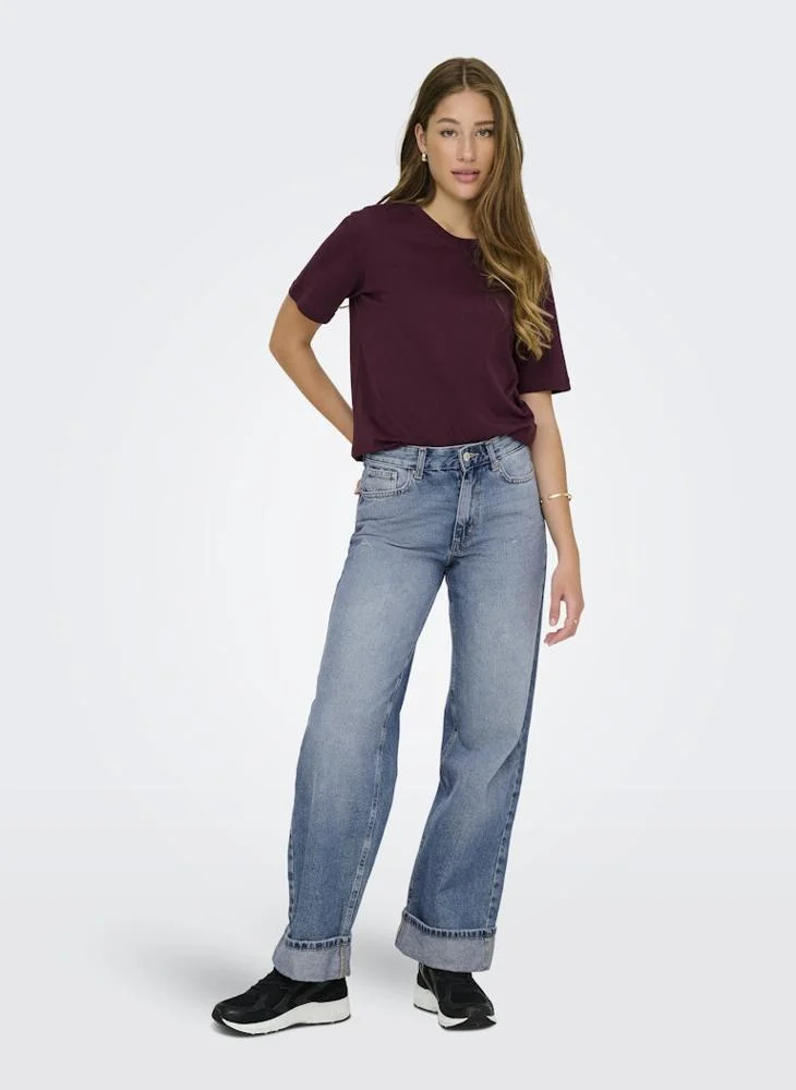 Only  Casual Mid Waist Wide Leg Jeans "30 for Women | Best Price UAE