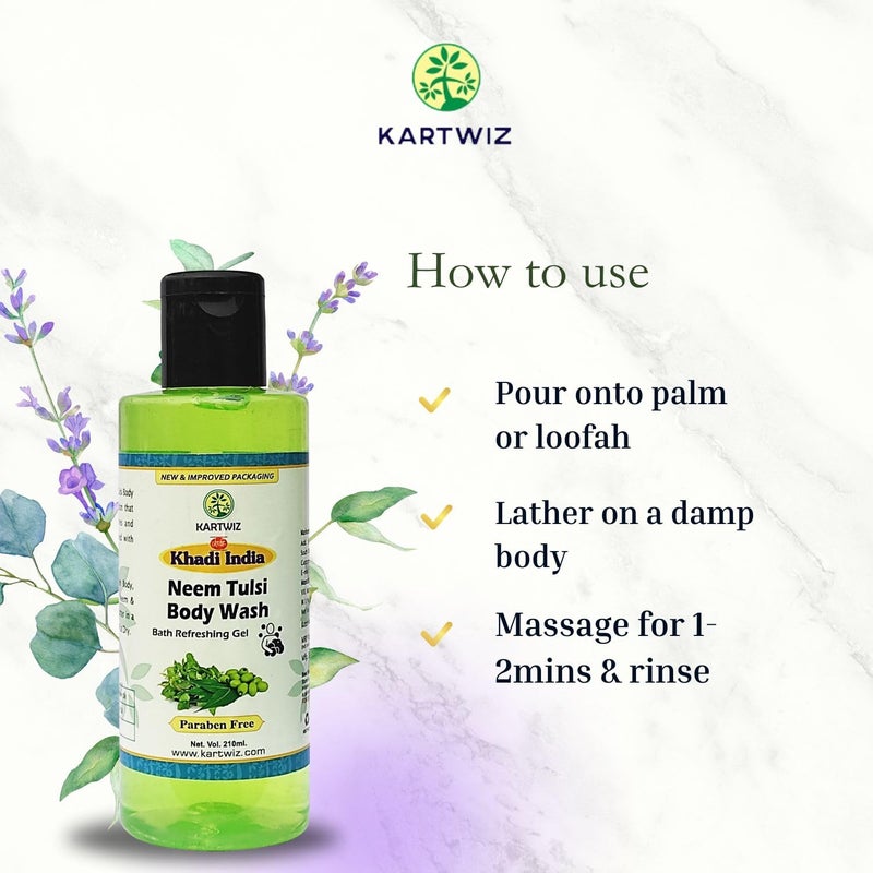Khadi Herbal Herbigiri Herbal Neem Tulsi Body Wash 420Ml - Image 4