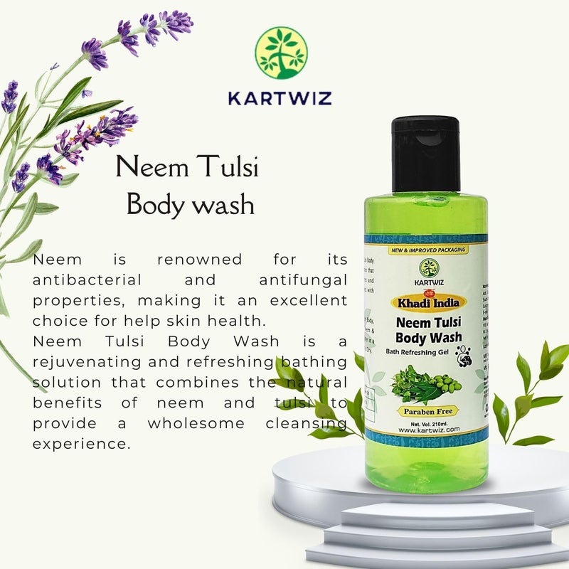 Khadi Herbal Herbigiri Herbal Neem Tulsi Body Wash 420Ml - Image 3