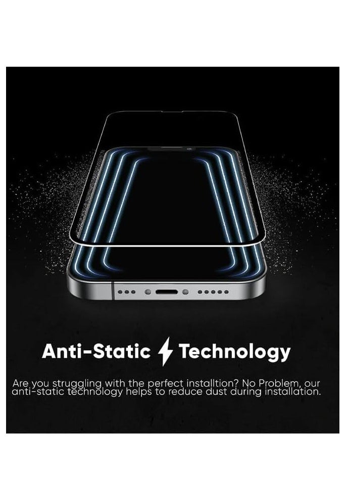 vesus Screen Protector Designed For iPhone 15 Pro Max Anti-Scratch Anti-Glare Tempered Glass Clear Edge to Edge Full Coverage Friendly With Smooth Touch Screen Protector For Apple iPhone 15 Pro Max - Image 3