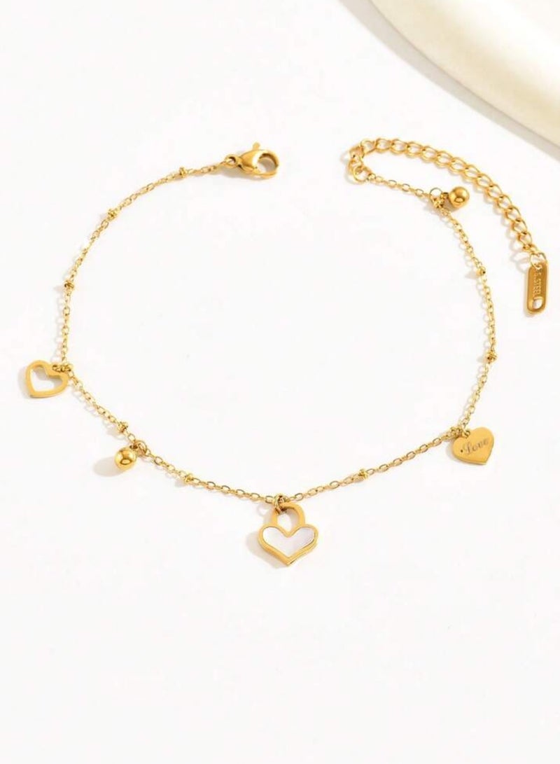 Attractives Trendy Stainless Steel Gold Plated Anklet For Women - Image 2