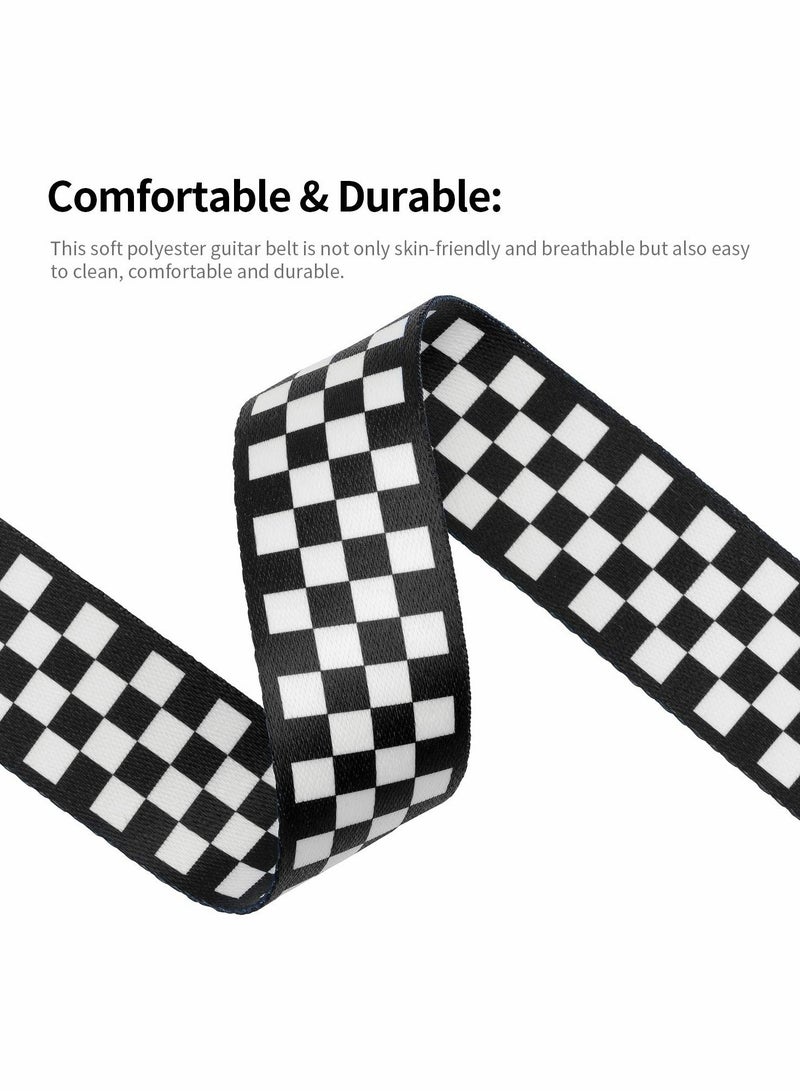كاست ويف حزام جيتار مطرز، حزام جيتار/حزام باس قابل للتعديل، حزام قطني للجيتار باس، والجيتارات الكهربائية والصوتية (الطول 104-170 سم، العرض 5 سم) - Image 3
