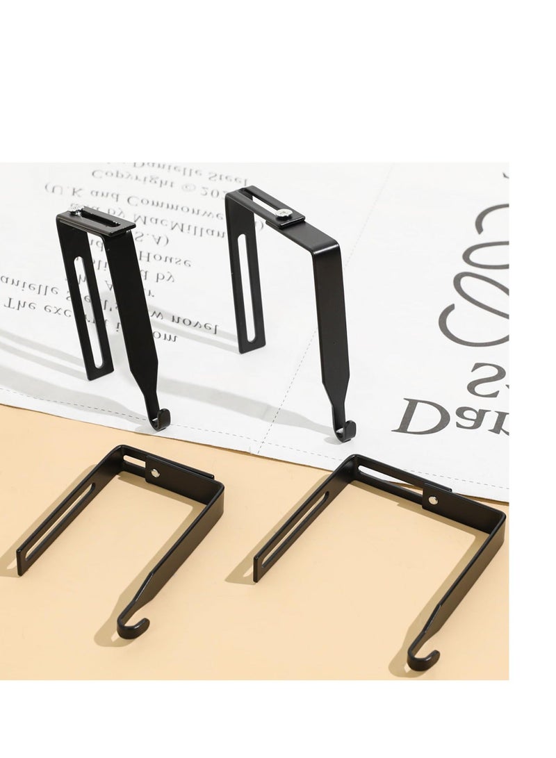 Adjustable Cubicle Hooks, 6 Pack Cubicle Wall Hooks, Metal Over The Door Hooks, Universal Cubicle Hangers for Hanging Clothes Towels Coats Hats, Fit Panels with 1.4" to 3.5" Thickness, Black - Image 2