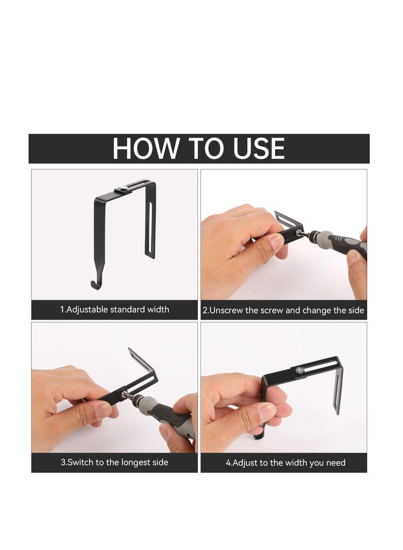 Adjustable Cubicle Hooks, 6 Pack Cubicle Wall Hooks, Metal Over The Door Hooks, Universal Cubicle Hangers for Hanging Clothes Towels Coats Hats, Fit Panels with 1.4" to 3.5" Thickness, Black - Image 5