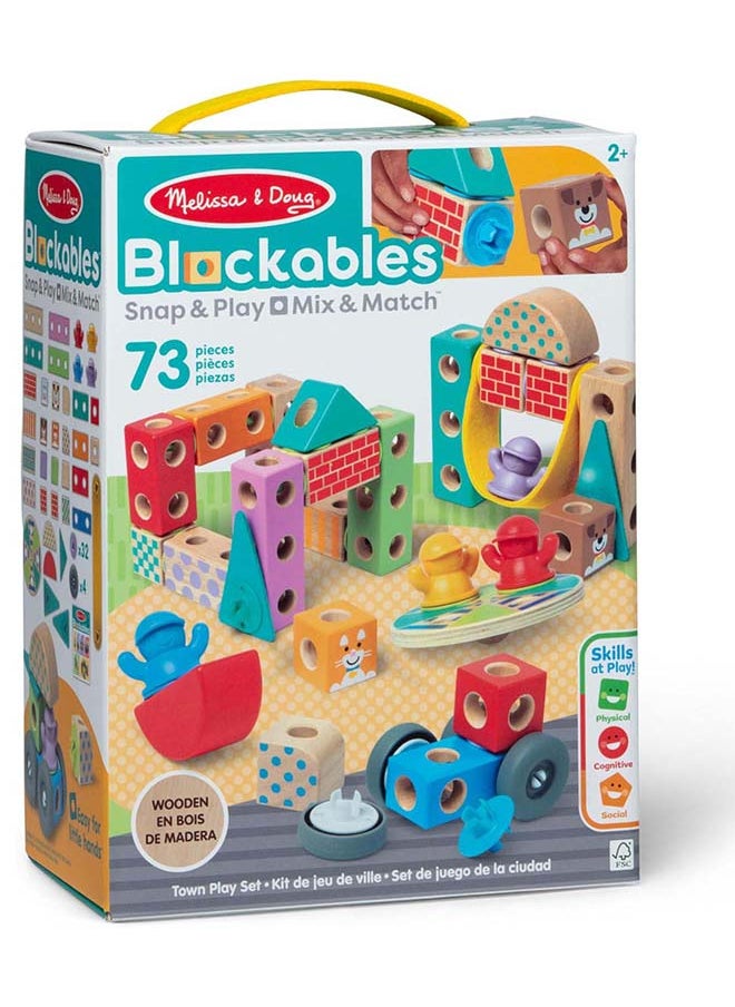 Melissa & Doug Melissa & Doug Blockable Town Snap And Play Building Set (73 Pieces)  - Image 1