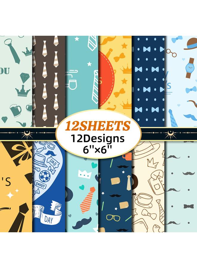 Bluejw 12 Father's Day Ins Hand Account DIY Material Paper Festival Packaging Cutting Album Material Package - Image 2