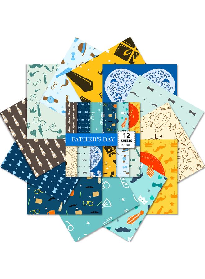 Bluejw 12 Father's Day Ins Hand Account DIY Material Paper Festival Packaging Cutting Album Material Package - Image 1