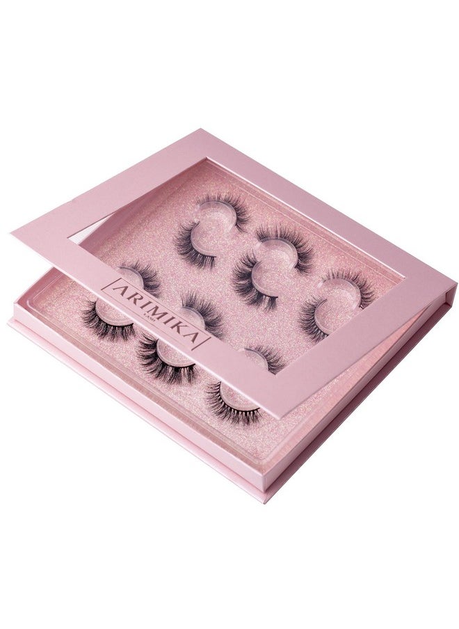 Arimika - 3 Styles 6 Pairs Natural Look 3D Mink False Eyelashes Short Fluffy Wispy Book Lashes A36N01 - Image 1