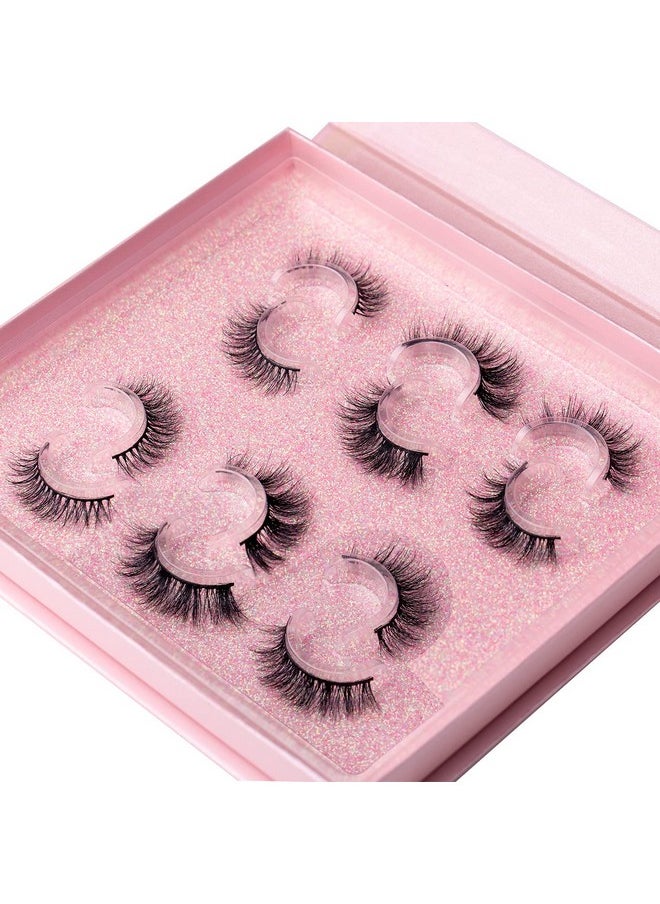 Arimika - 3 Styles 6 Pairs Natural Look 3D Mink False Eyelashes Short Fluffy Wispy Book Lashes A36N01 - Image 1