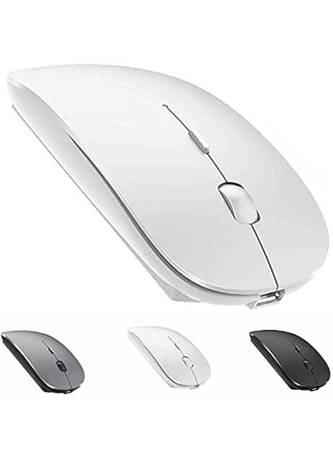 Bluetooth Mouse,Rechargeable Wireless Mouse for MacBook Pro/MacBook Air,Bluetooth Wireless Mouse for Laptop/PC/Mac/iPad pro/Computer (white)