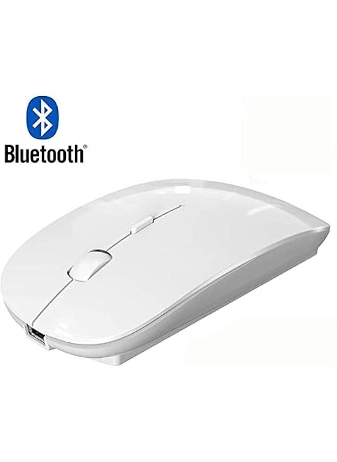 Generic - Bluetooth Mouse,Rechargeable Wireless Mouse for MacBook Pro/MacBook Air,Bluetooth Wireless Mouse for Laptop/PC/Mac/iPad pro/Computer (white) - Image 1