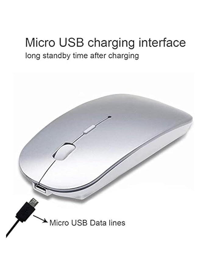 Generic - Bluetooth Mouse,Rechargeable Wireless Mouse for MacBook Pro/MacBook Air,Bluetooth Wireless Mouse for Laptop/PC/Mac/iPad pro/Computer (white) - Image 1