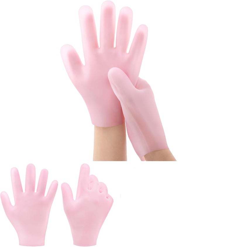 Generic Silicone Moisturizing Gloves 1 Pairs Gel Spa Hydrating Gloves Soft Silicone Gloves for Dry Hands Lotion Gloves for Hand Softening Repairing Dry Cracked Hand Care Fit for Men and Women Multi  - Image 1