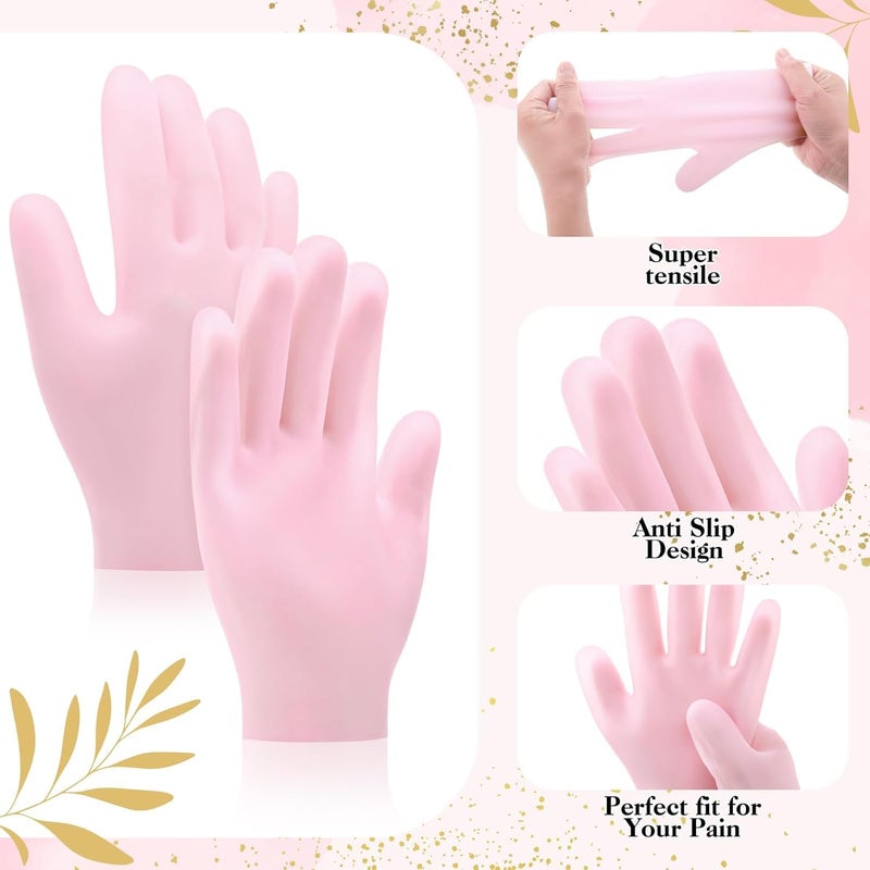 Generic Silicone Moisturizing Gloves 1 Pairs Gel Spa Hydrating Gloves Soft Silicone Gloves for Dry Hands Lotion Gloves for Hand Softening Repairing Dry Cracked Hand Care Fit for Men and Women Multi  - Image 3