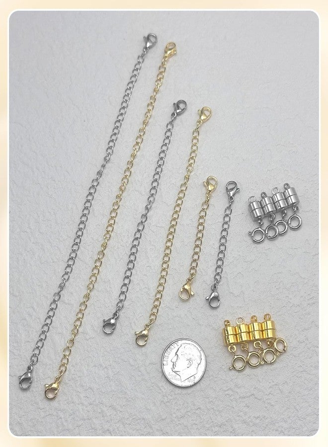 MKCYD Necklace Extender and Magnetic Necklace Clasp,Magnetic Clasps for Necklaces Extenders Gold and Sliver Chain Extension for Jewelry Repair Kit - Image 3