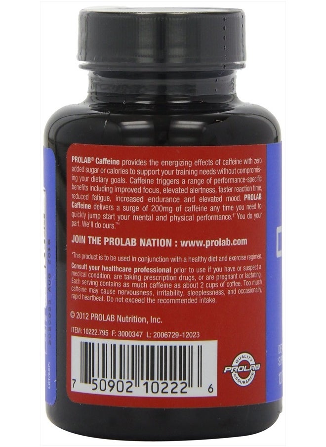 PROLAB - Caffeine Tablets 100 Count - Image 1