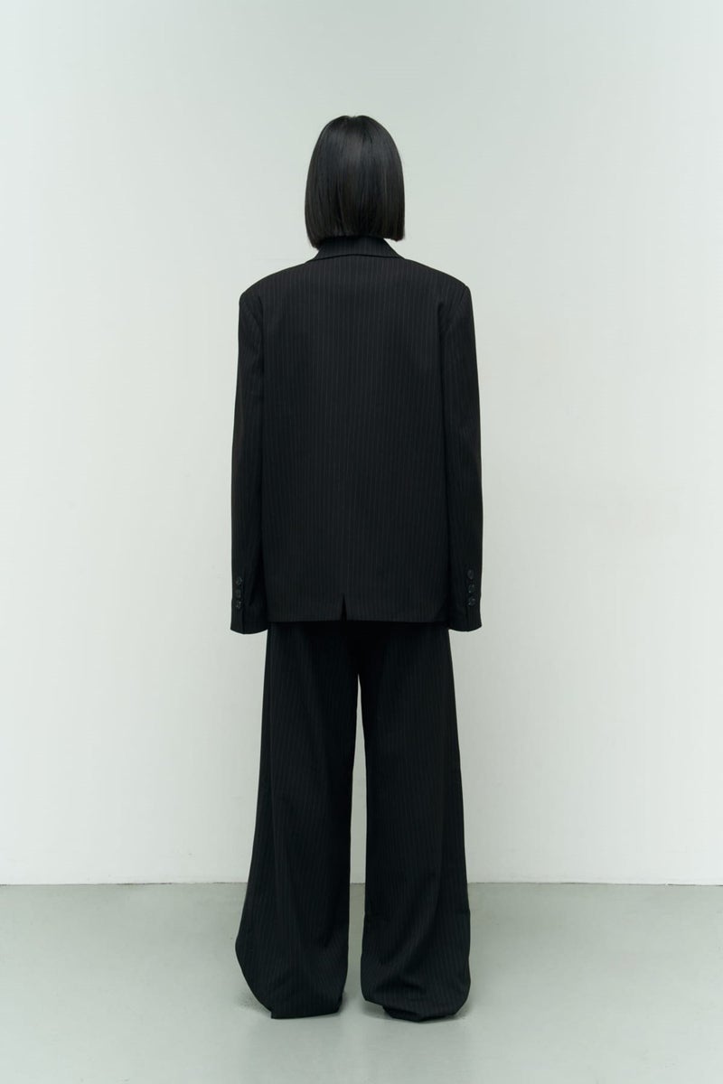 Mai Collection Bianda Striped Black Blazer  - Image 4