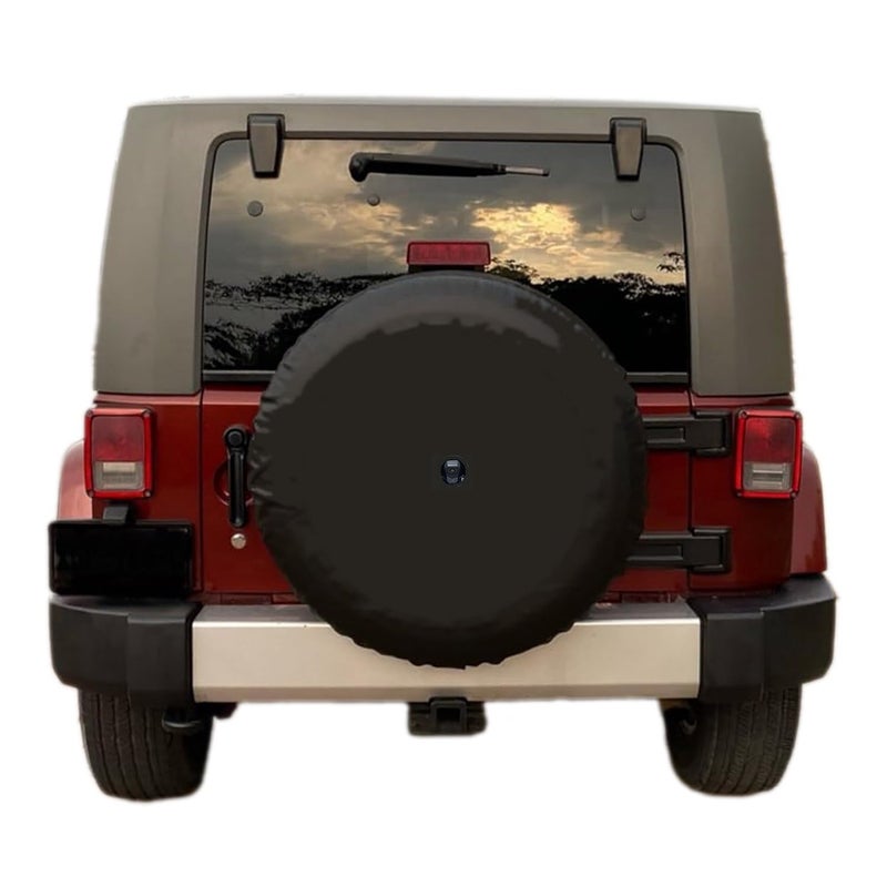 Aolowewin Black Spare Tire Cover with Backup Camera Hole for Jeep Wrangler JL Sport  Sahara Ford Bronco SUVs DustProof Tire Cover Protector L 26550R20 26565R17 26570R16