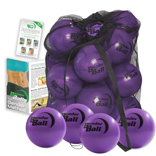 Bender Ball Official Club Kit Set of 25 Purple Original Soft 9 Inch Pilates Ball Small Exercise Ball for Barre Yoga Stability Abs Core Physical Therapy Mesh Bag Instructions Videos - Image 1