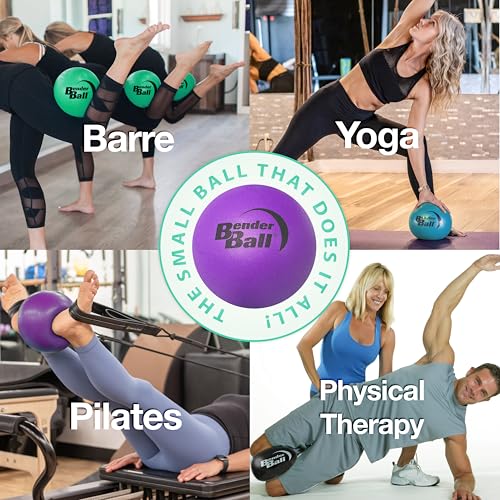Bender Ball Official Club Kit Set of 25 Purple Original Soft 9 Inch Pilates Ball Small Exercise Ball for Barre Yoga Stability Abs Core Physical Therapy Mesh Bag Instructions Videos - Image 3