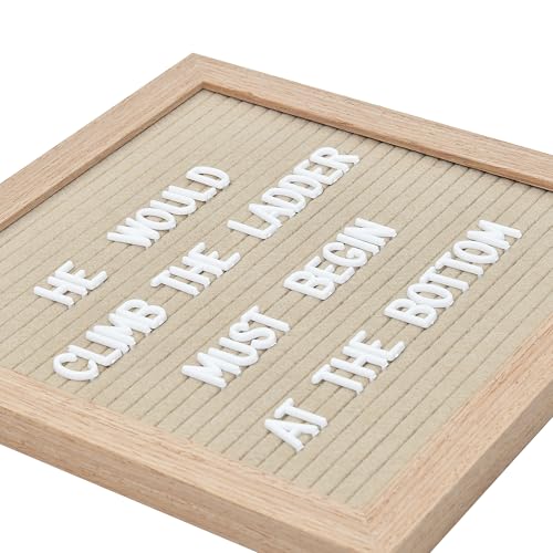 GAJIGAJI Felt Letter Board with 294 Letters, Numbers, Symbols - 10x10 inch Changeable Message Board with Wooden Frame Wall Mount (Beige) - Image 2